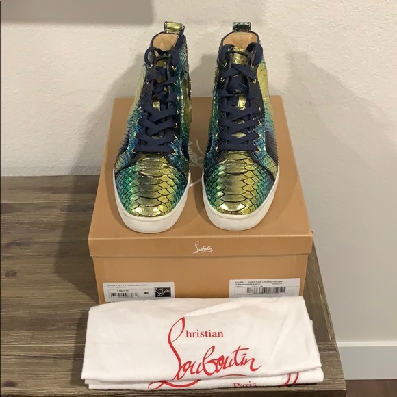 christian louboutin python sneakers